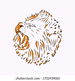 illustration of a lion head sketch on a white background