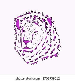 illustration of a lion head sketch on a white background