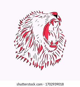 illustration of a lion head sketch on a white background