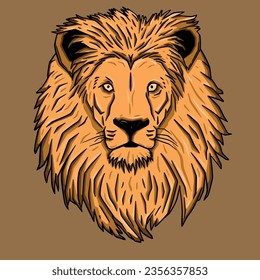 Illustration of lion head vector