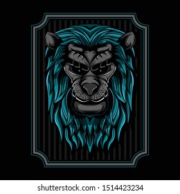 Illustration of Lion Head vector illustration design