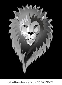 Illustration of a lion isolated on black