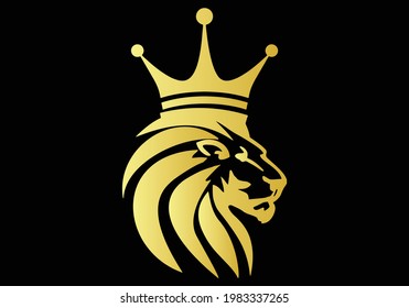 illustration lion king logo. Lion King Logo, Lion head and crown vector