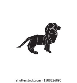 illustration lion logo vector black