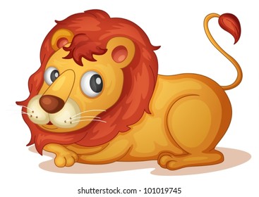 Illustration of a lion on white