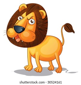 Illustration of lion on white