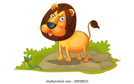 Illustration des Löwen auf Weiß