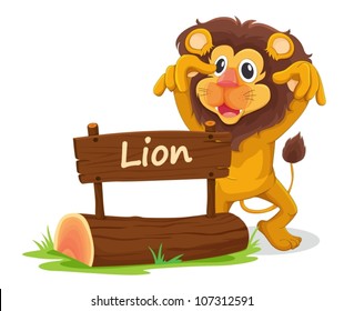 illustration of lion on a white background