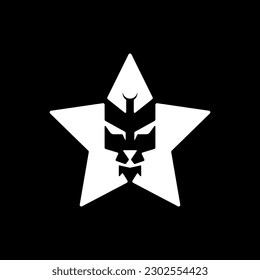 Illustration of a lion with a star shape.suitable for a branding logo.