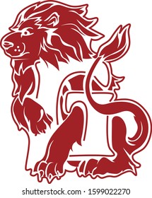 illustration of lion, sticker,tshirt print, vector illustration