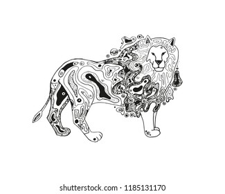 illustration of a lion. Vector. EPS 10