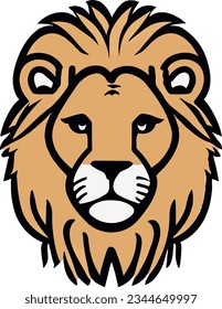 Ilustración con icono del vector del león aislado en fondo blanco. 