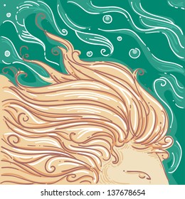 Illustration of Lion's Mane for Leo Horoscope Design