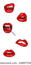 Ilustración de un labio sobre un fondo blanco.