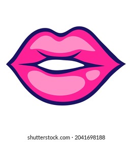 Illustration Lips Cartoon Style Cute Funny Stock Vector (Royalty Free ...