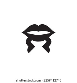 Illustration Lips Jump Logo icon .