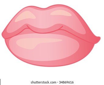 ilustración de labios en blanco
