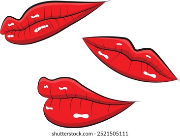 illustration of a lips set