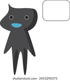 illustration of liquid character with dialog box