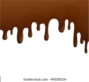 Illustration Liquid Chocolate That Flows On Stock Vector (Royalty Free ...