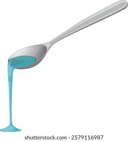 Illustration of liquid flowing from a spoon