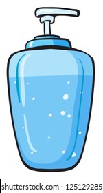 Illustration of a liquid soap container on a white background