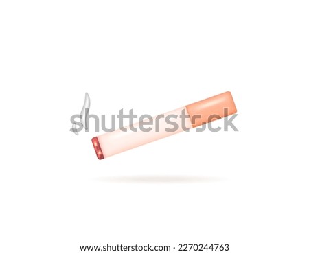 Illustration of a lit cigarette butt. symbol or icon of a cigarette. 3d and realistic design. vector elements