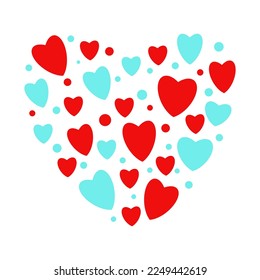Illustration with litle valentine hearts. Vector EPS10