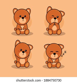 Illustration of a little bear character 