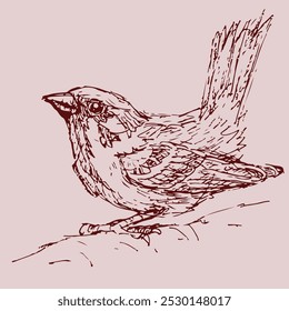 Illustration of a little bird vector for illustration, card, decoration