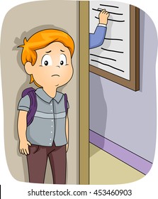 Illustration of a Little Boy Being Punished for Being Late