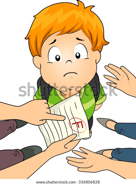 Illustration Little Boy Being Scolded By Stock Vector (Royalty Free ...