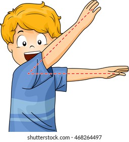 Illustration of a Little Boy Gesturing an Acute Angle svg