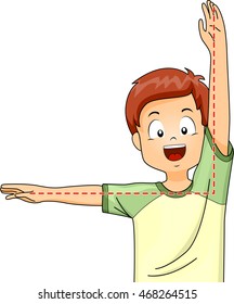 Illustration of a Little Boy Gesturing a Right Angle svg