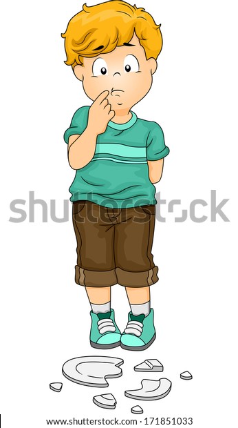 Illustration Little Boy Guilty Look On Stock Vector Royalty Free