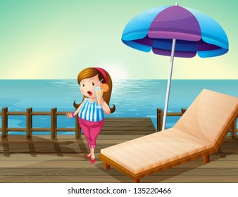 Illustration of a little boy with lollipop on a white background