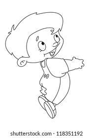 illustration of a little boy outlined