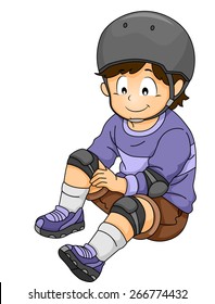 Illustration Of A Little Boy Putting On Some Safety Gear