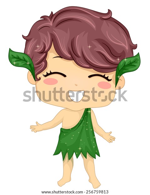 Illustration Little Boy Wearing Costume Made Stock Vector (Royalty Free ...