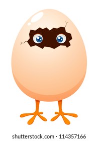 illustration of Little chicken in egg vector