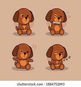 Illustration of a little dog  character 