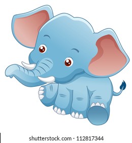illustration Little Elephant Vector
