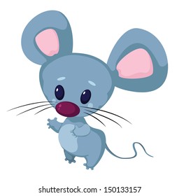 illustration of a little funny mouse