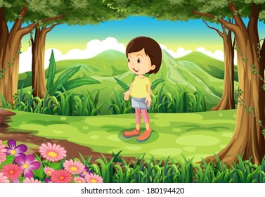 Illustration Smiling Teenager Forest Stock Vector (Royalty Free ...