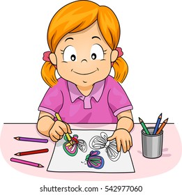 Girl Coloring Clip Art - Girl Coloring Image