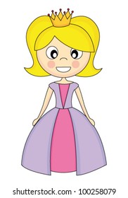 Illustration of a Little Girl Wearing a Princess Costume