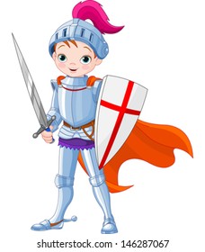 Illustration Little Knight Stock Vector (Royalty Free) 146287067 ...