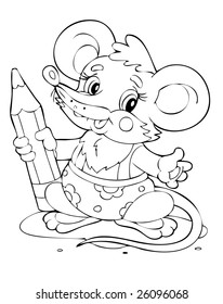 illustration of the little mouse painter