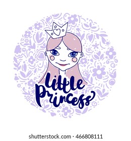 illustration little princess. picture for you design print on t-shirt or any baby clothes, also this vector can be used on a postcard, poster or typographic.