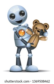 illustration of a little robot carry  toy on isolated white background